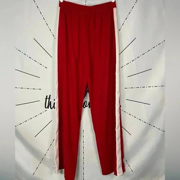 NWOT ASOS DESIGN Wide Leg Track Pants in Red with Contrast Stripe - Picture 6 of 7